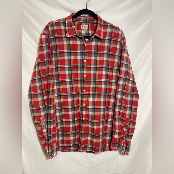 J. Crew Red and Green Plaid Casual Shirt - Picture 1 of 7